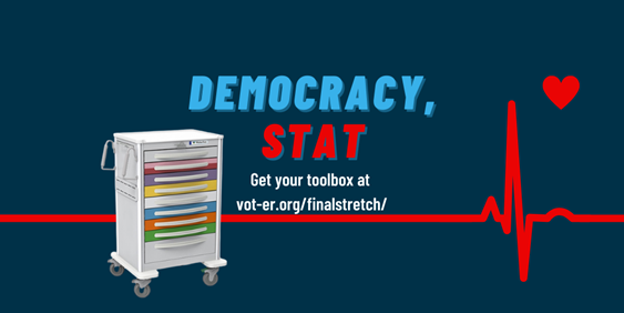 We have less than two weeks until the voter registration deadline. Over 700 clinicians in Arizona are already using VotER to help folks register to vote. Take 30 seconds and download your own Democracy, STAT Toolbox right now to join them and help your patients, colleagues, and loved ones get ready for the election. “VotER […]